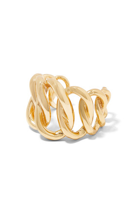 Bronx Chain Ring, Gold-Plated Metal